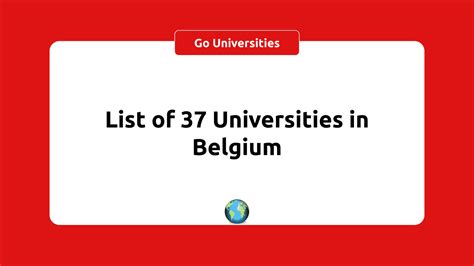 list of public universities in belgium
